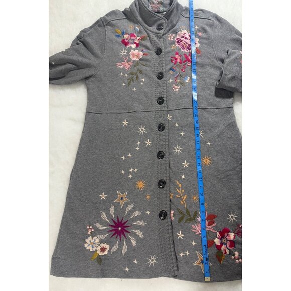New Johnny Was Celestia Embroidered Coat Womens L Wearable Art Fairy Boho Whimsy - Picture 12 of 16